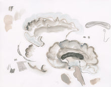 Load image into Gallery viewer, Scan of mixed media abstract brain artwork.